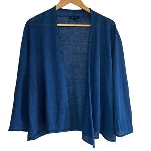 Blue Open-Front Cardigan